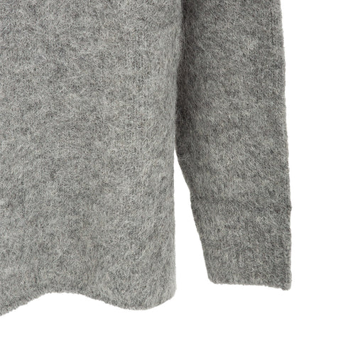 Amomento Alpaca Round Neck Pullover Grey AM24FW02CD Degli Uberti